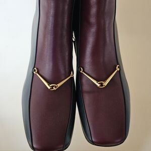 Tory Burch color block equestrian link chunky boot